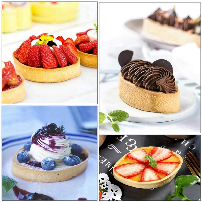 9 Pack Stainless Steel Tart Ring, Heat-Resistant Perforated Cake Mousse Ring Cake Mousse Molds Circle Cutter Pie Ring