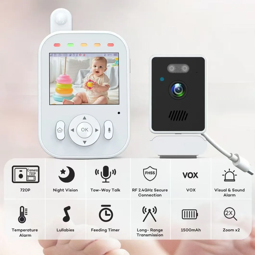 2.8 inch baby monitor real-time video caregiver baby monitor upgraded high definition night vision camera