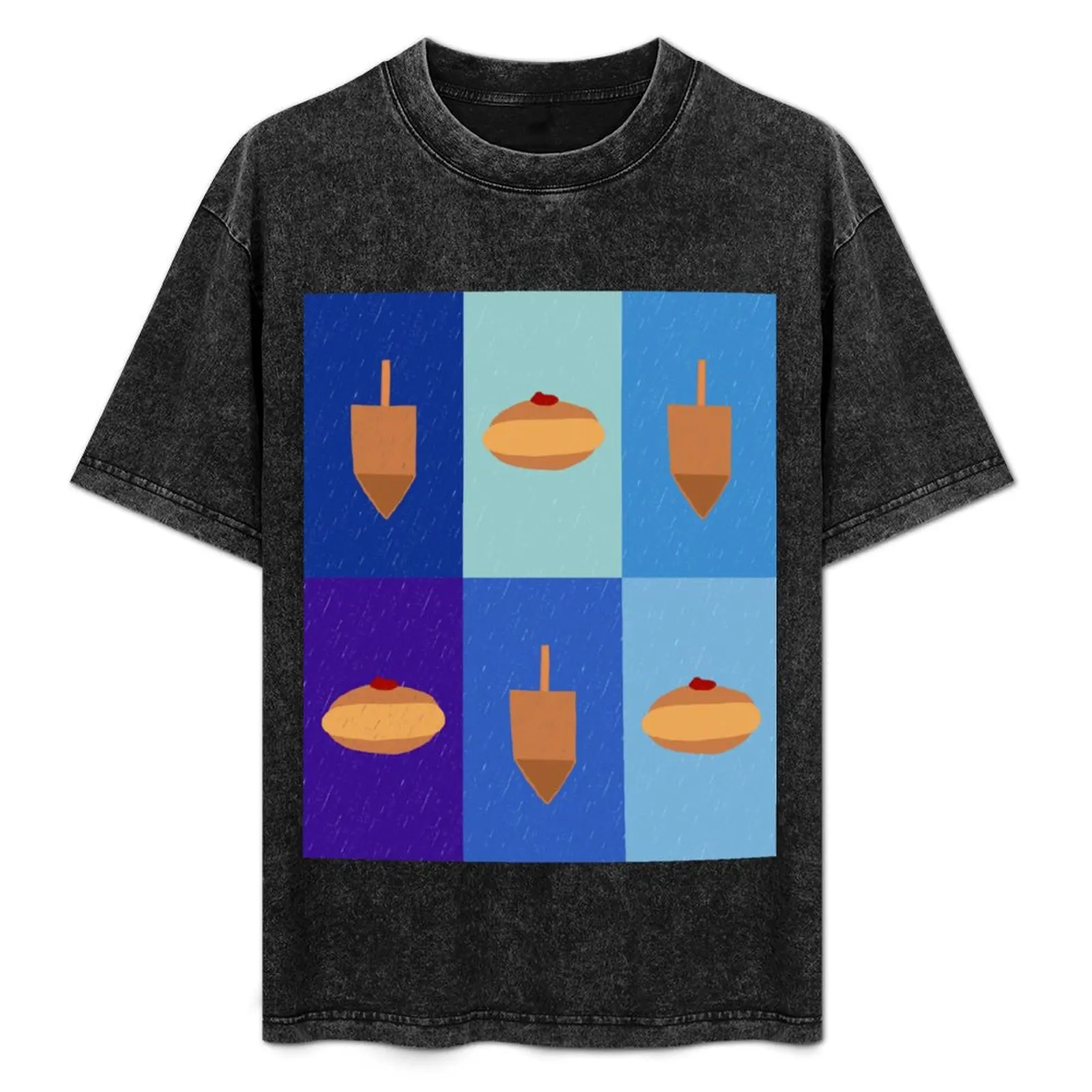 

D&D - Doughnuts and Dreidels Blue Grid T-Shirt UV Sun Protection Tee Shirt