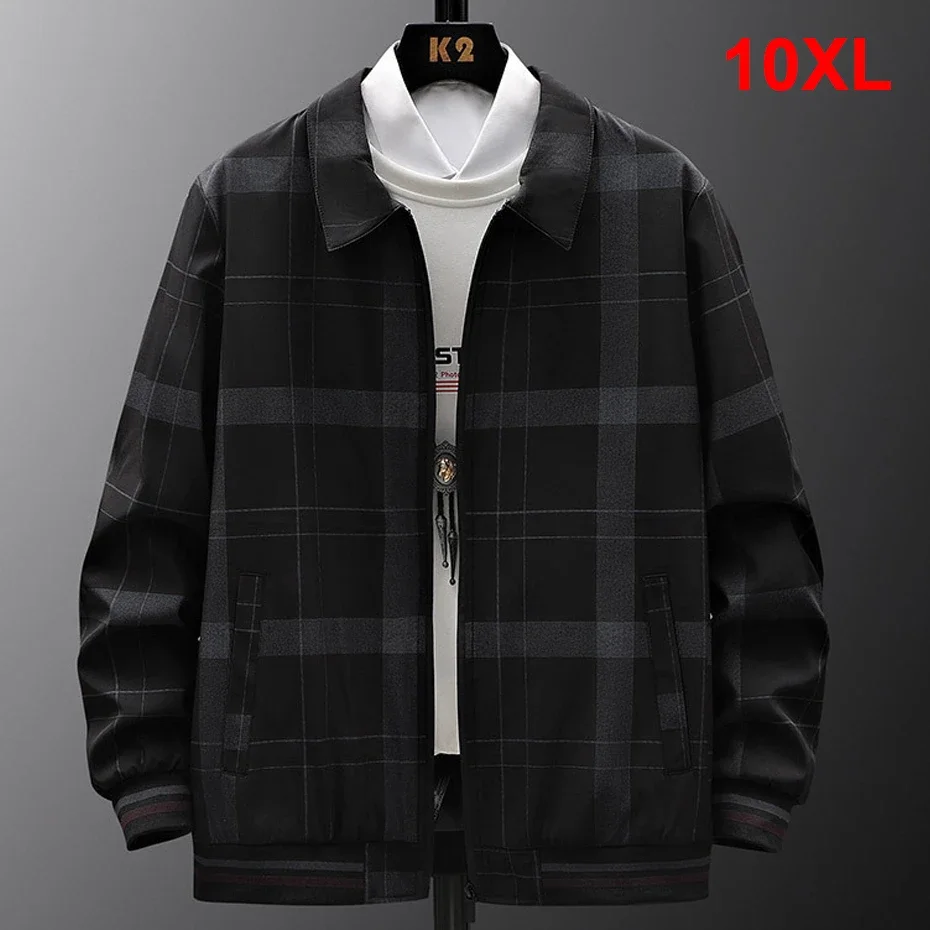 

DIANRUO клетчатая куртка мужская 10XL плюс размер куртка пальто модные повседневные клетчатые пальто мужская весенне-осенняя верхняя одежда vêtement homme