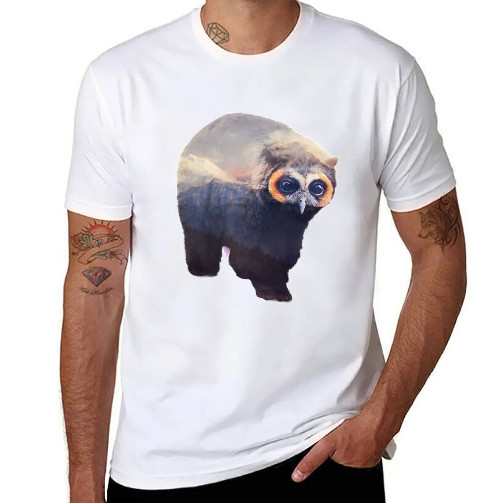

Owlbear in Mountains T-Shirt cotton t shirt man t shirt man casual t shirt man luxury T-shirt