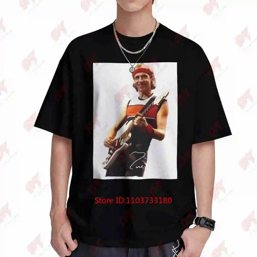 Dire Straits Signed Guitar Knopfler Signature Short Sleeve Tee 100% Cotton T-Shirt