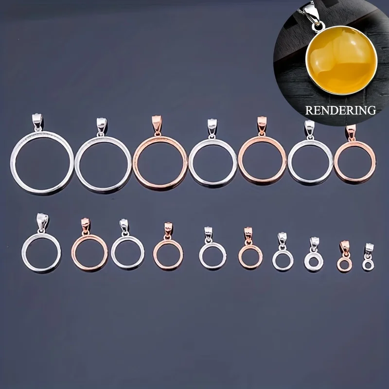 قلادة أحجار كريمة من الفضة الإسترليني الصلبة ، إعداد تمهيد ، إطار إعداد ، نتائج ذاتية الصنع ، 1: