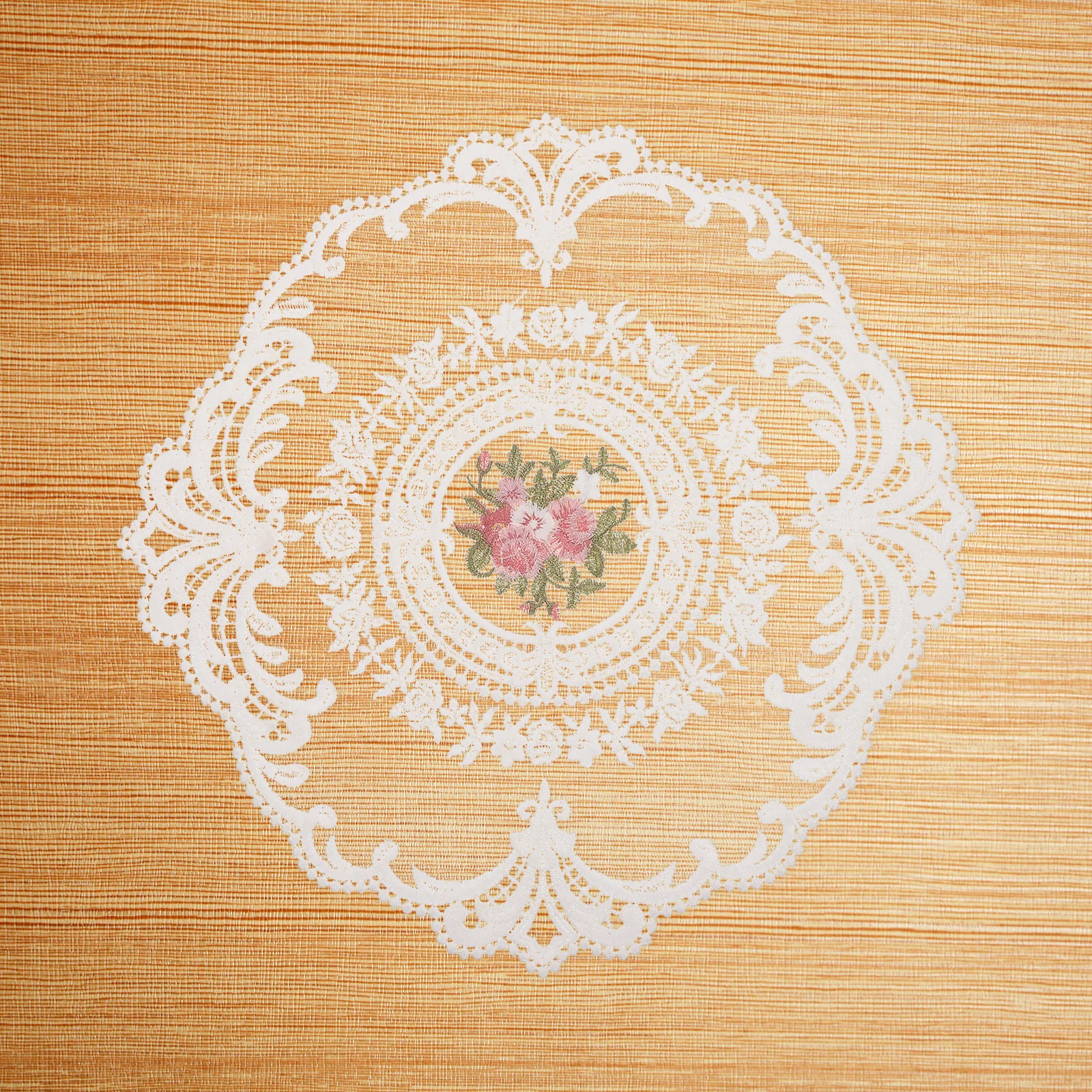 Manteles Individuales de encaje reutilizables de primera calidad para decoración del hogar, accesorio de mesa elegante, posavasos, accesorios para fotos, 2 uds.