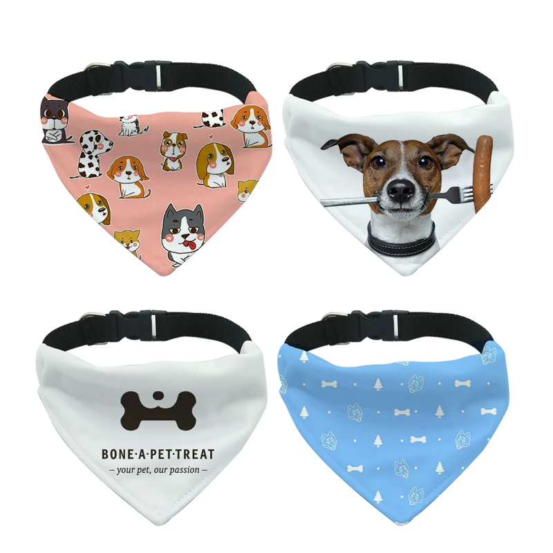 Factory Price!! 50pcs/lot Sublimation Blank Dog Cat Bib Pet Collar Neckerchief Dye Ink Transfer DIY Craft