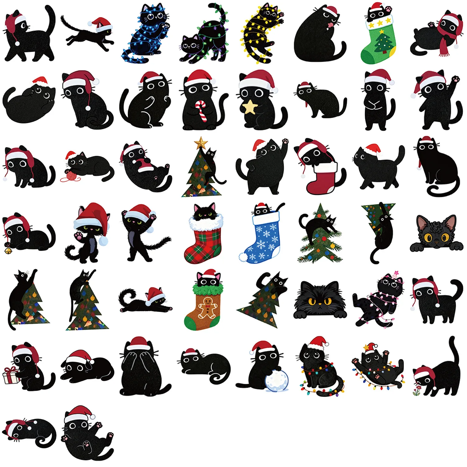

10/50PCS Black Cat Graffiti Stickers Creative Christmas Festival for Water Cup Phone Computer Notebook Stationery Luggage