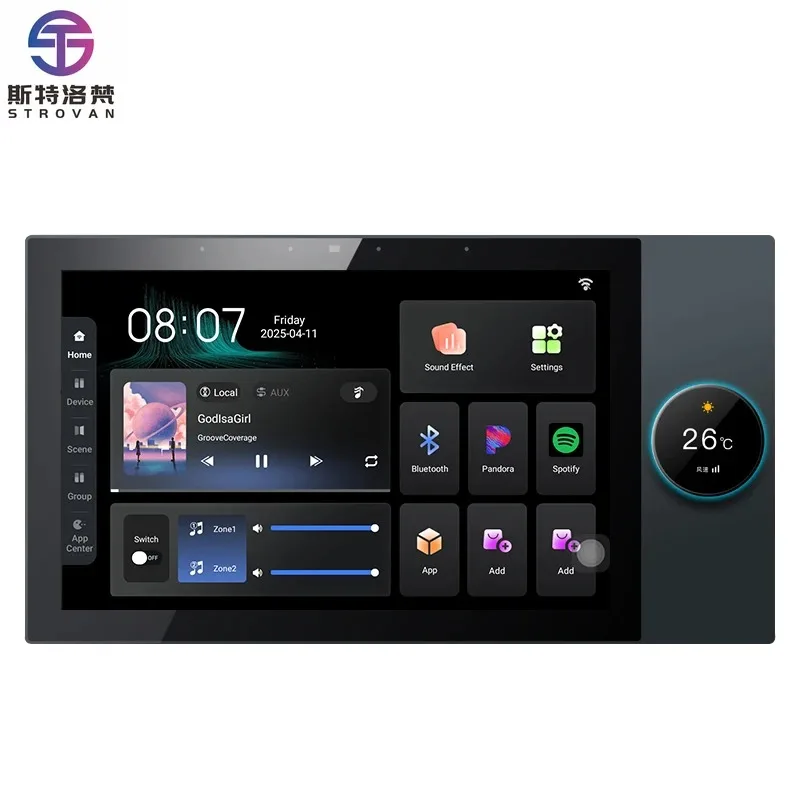 

10 Inch Smart Audio System WIFI ZIGBEE Buletooths 2+16G Android11 8x30W Power in Wall Amplifier Device Scene Control Panel