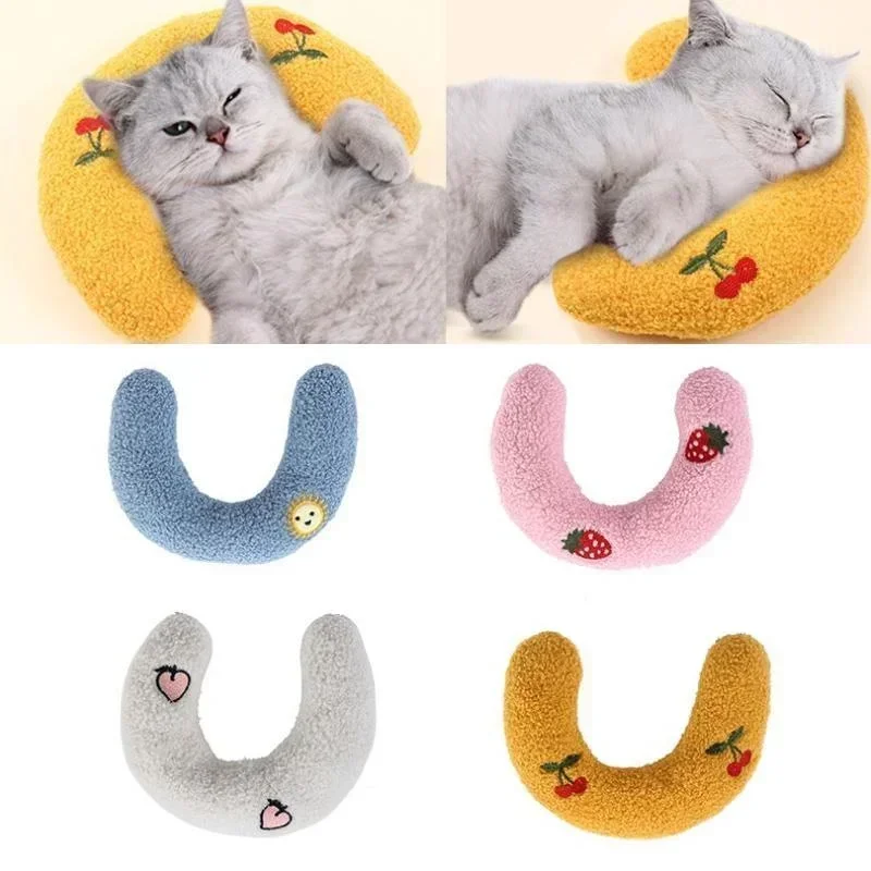 Cat Pillow Pet Cat Dog Sleeping Pillow Soft U-shaped Pillow Cat Toy Pet Toys Pet Supplies