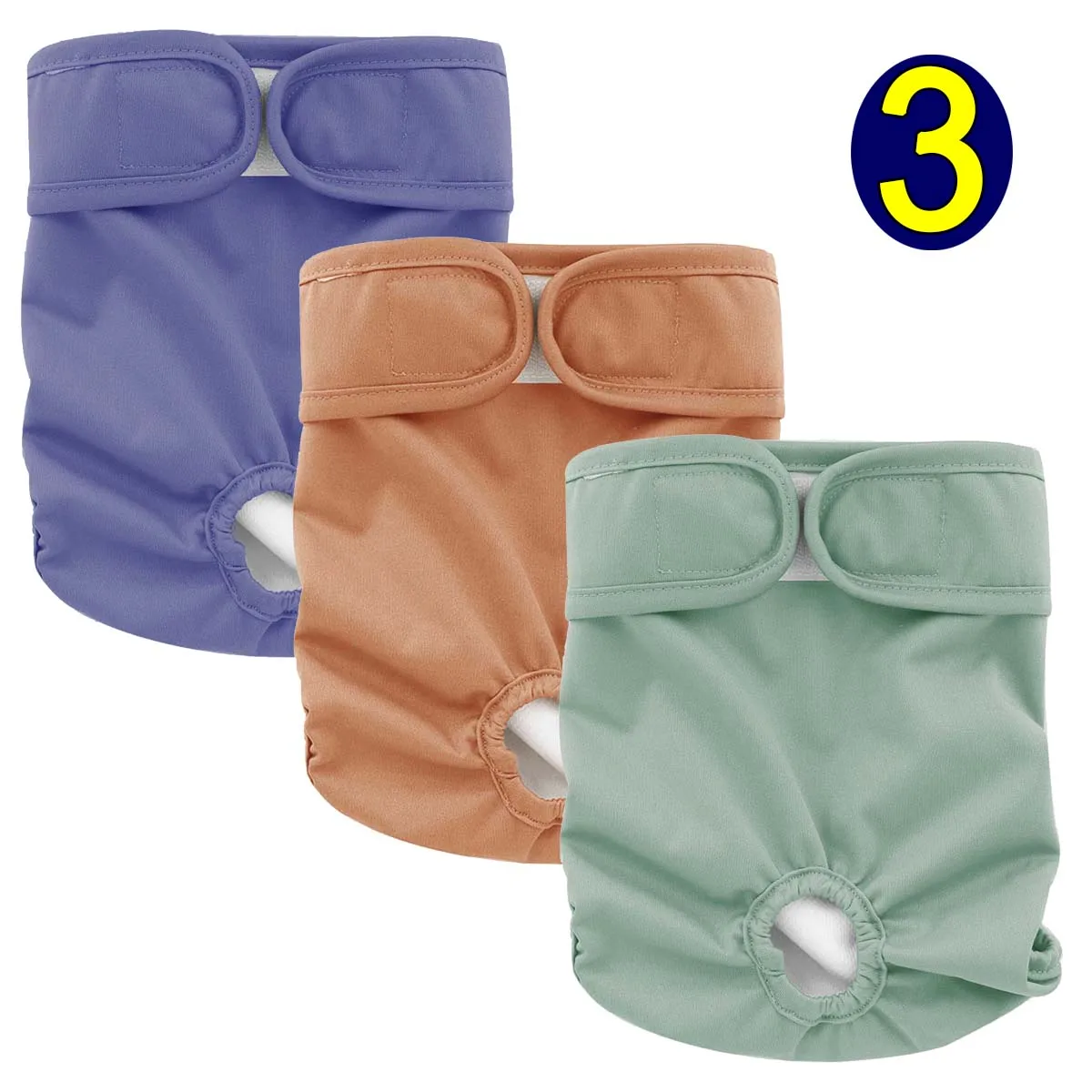 3pc Dog Diaper Pants Reusable Female Diaper Washable Wrap Pee Panty Clothes Costumes Cosplay Puppy Dog Period Menstrul Diaper fo