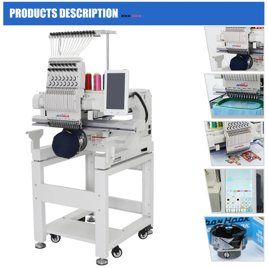 New REVHON USA WAREHOUSE Quick Delivery High Quality Single Head 15 Needles Industrial Automatic Computerized Embroidery Machine