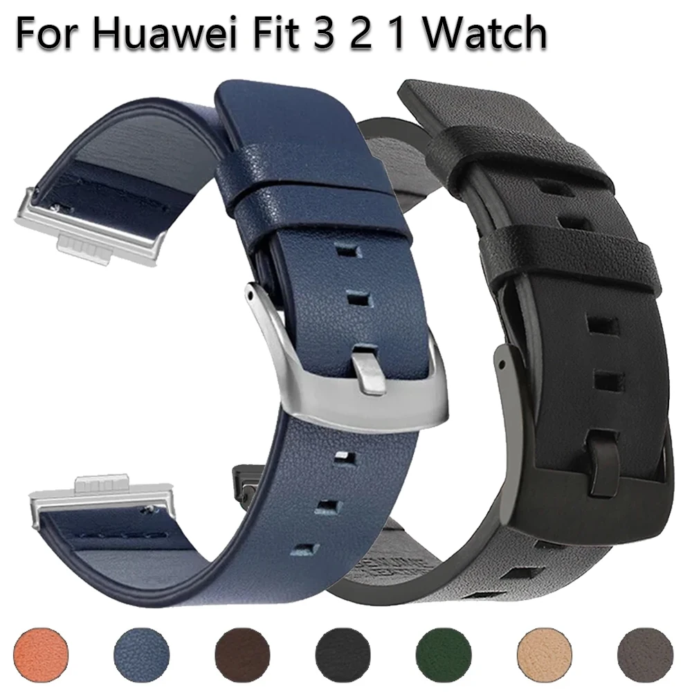 Correa de cuero para reloj inteligente, Correa de repuesto para Huawei Fit3, Fit2, Fit1, accesorios para reloj