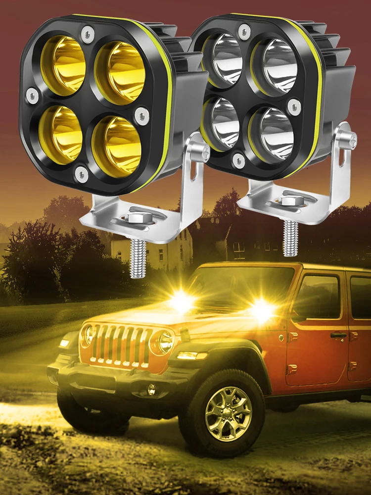 CO LIGHT 3-calowe reflektory robocze LED 24V 12V Reflektory do motocykli Flood Led Bar Światło przeciwmgielne DRL do samochodu ciężarowego 4x4 Off Road ATV — 2