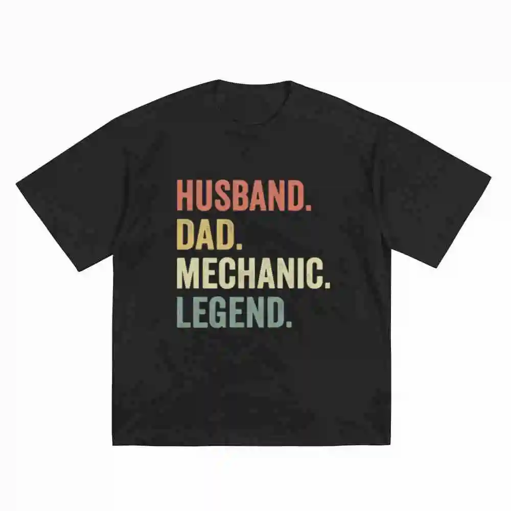 Husband Dad Mechanic Legend Handyman Car Auto Short Sleeve Tee 100% Cotton T-Shirt