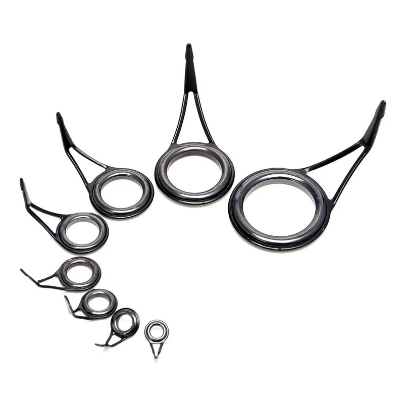 16 Pcs/Set Fishing Rod Guides Tip Fish 5-18Mm Dia Pole Repair Kit Line Rings Eyes Set Rings Frame