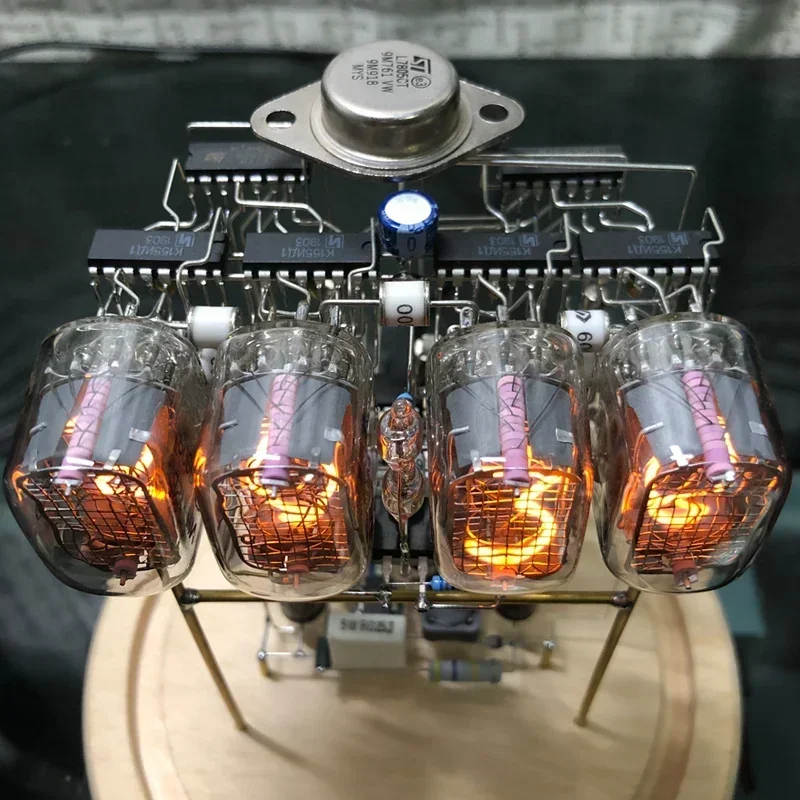 DIY In12 Nixie Tube Clock Digital Creative Silent Control Desktop Circuit Building Desk Clock Retro Glow Tube Clocks Decoration