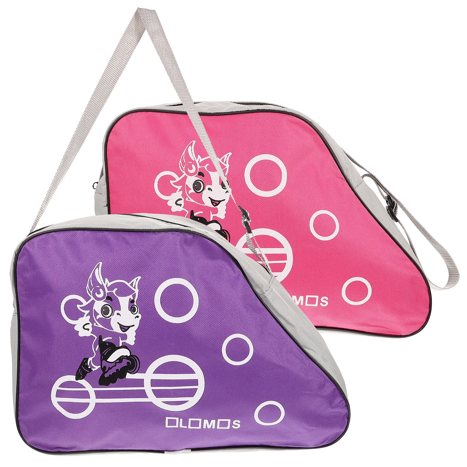 

2Pcs Skates Storage Bag Heavy Duty Roller Skate Accessories Zipper Closure Bright Color Fashionable Outdoor Skating Shoe Pouch