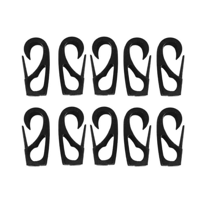 10Pcs Plastic Buckles Shock Cord Clip Hook Shock Cord Terminals End Hook R66E