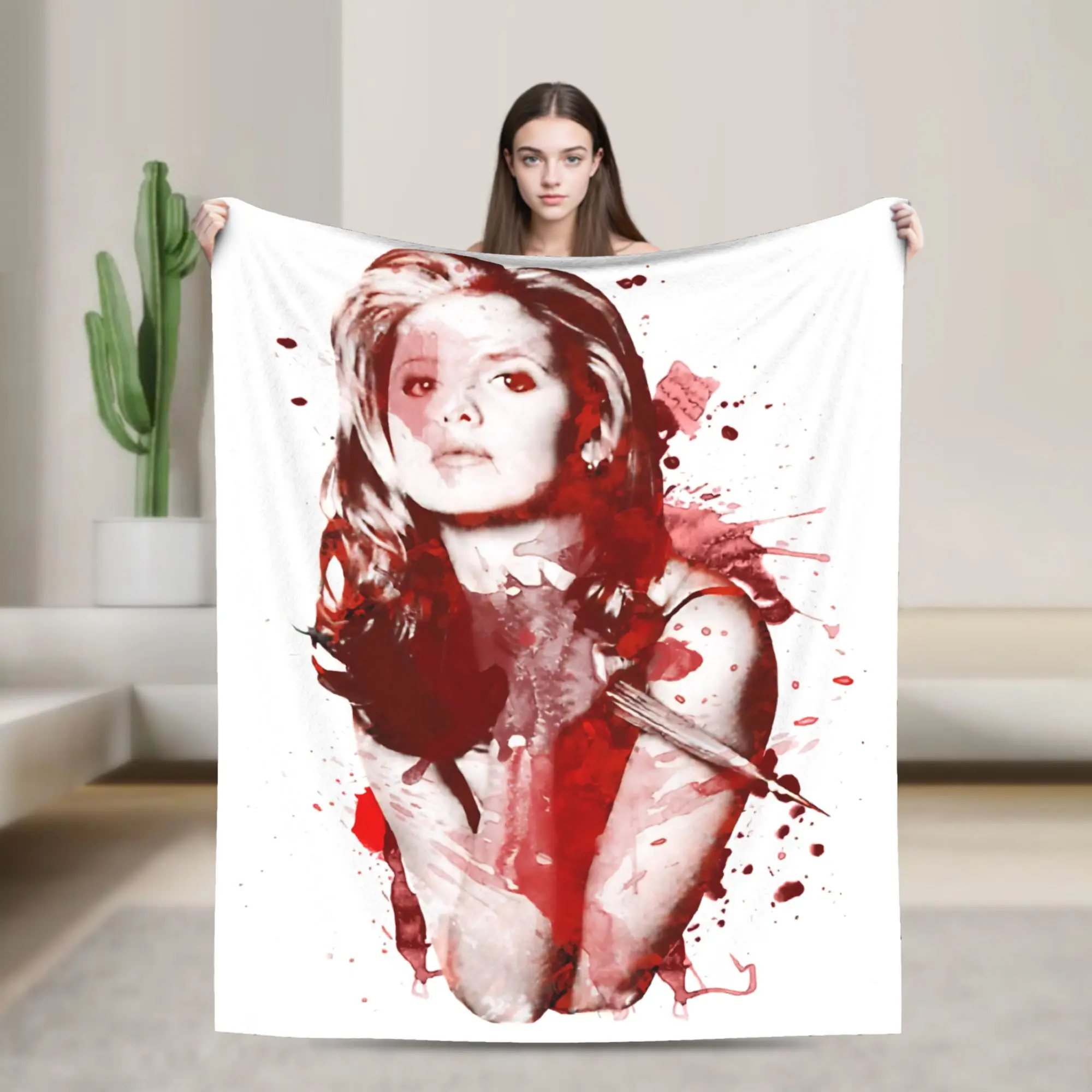 Splatter Buffy the Vampire Slayer Blanket  Flannel Funny Breathable Throw Blankets for Coverlet Spring Autumn
