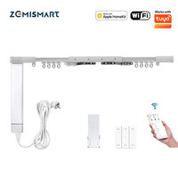 Zemismart Homekit WiFi Smart Electric Curtain Motor with Curtain Rail Track Wall Work with Tuya Alexa Google Home Control