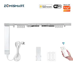 Zemismart Homekit WiFi Smart Electric Curtain Motor with Curtain Rail Track Wall Tuya Remote Control Alexa Google Home Control