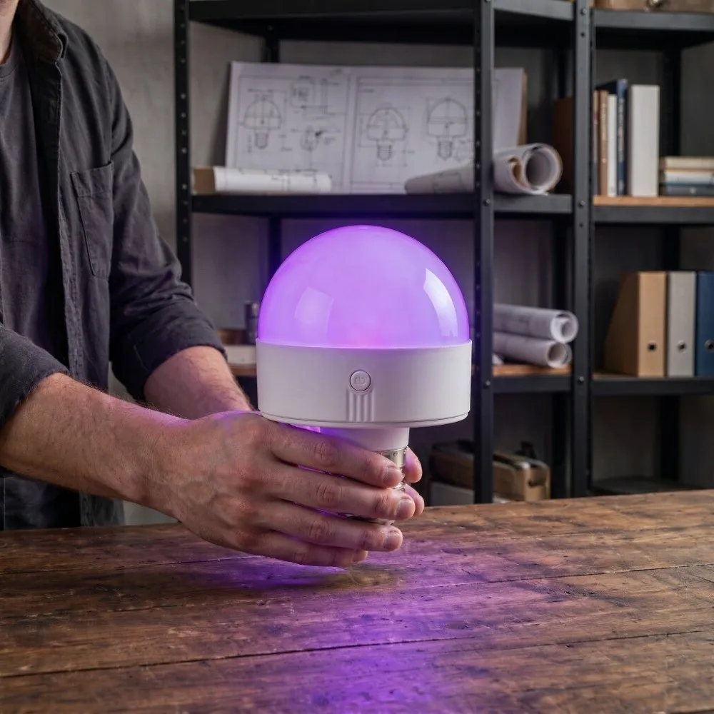 Removable Base Rechargeable LED Bulb USB Rechargeable Timer Function RGB Light Bulb Magnetic Base Column Shaped Emergency Bulb
