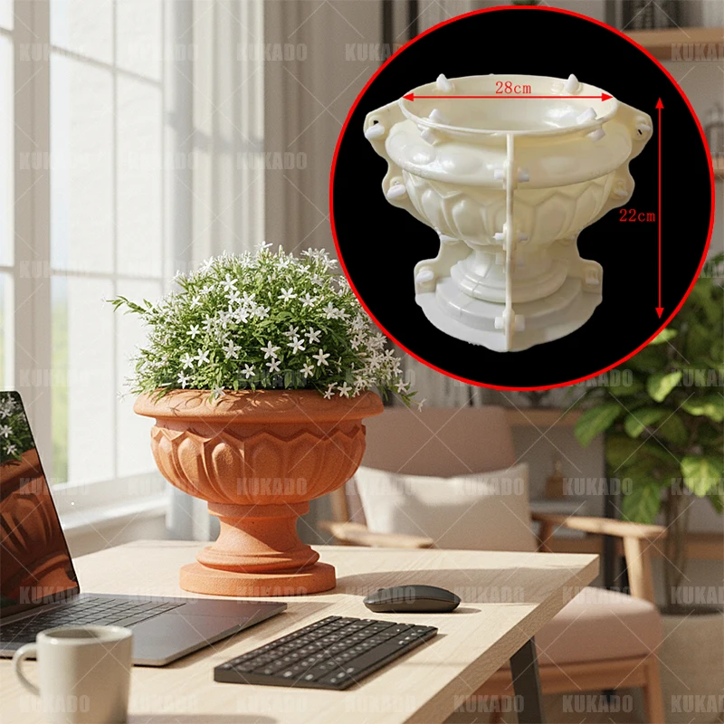 Bonsai Diameter 28M, 20Cm Round Bottom Cement Mold, Homemade Grouting And Polishing Flowerpot Concrete Study Decoration