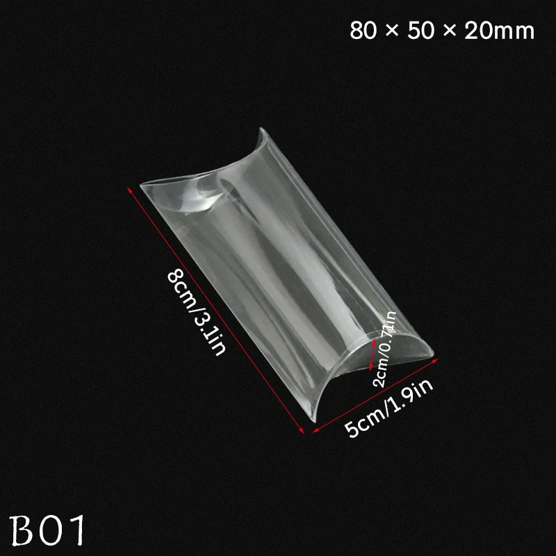 10 Stuks Kussen Vorm Doorzichtige Pvc Snoepdoos Transparante Geschenkverpakking Bruiloft Verjaardagsfeest Gunsten Decor Kerst Box Benodigdheden