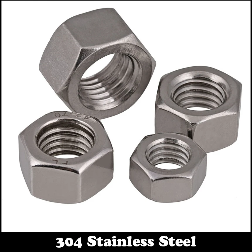 30pcs 6# 6#-32 201 304 Stainless Steel 201ss 304ss Nuts US Standard American Form Coarse Thread UNC Hex Hexagon Nut