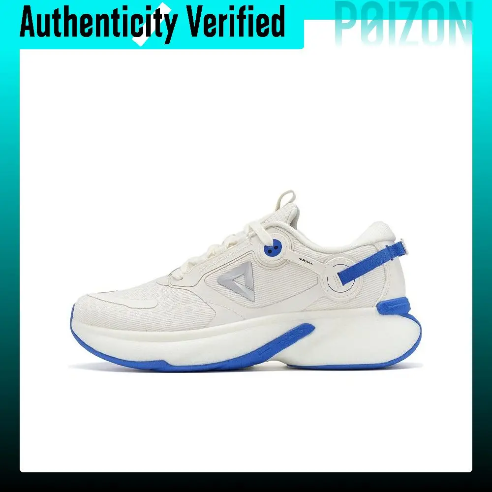 PEAK Flying Arc Cushioning Abrasion Resistant Breathable Low top Running Shoes Men's White Blue DH310121
