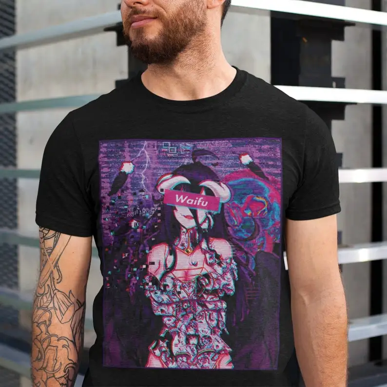 

WAIFU DARKWAVE AESTHETIC Tshirt || Succubus Anime Gamer Doujin Weeb shirt || Short-Sleeve Unisex Preshrunk || 100% combed & ring