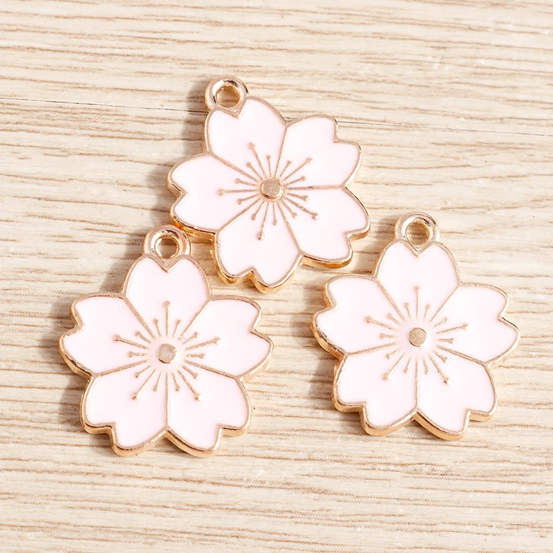 10 Stück Modische Bunte Emaille-Blumenanhänger für Schmuckherstellung, Ohrringe, Halsketten, Armbänder, DIY-Bastelzubehör – Detail 5