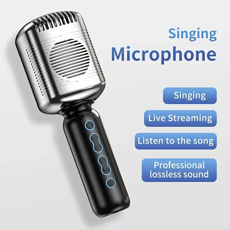 New Wireless Microphone Speaker All-in-one Family Handheld KTV Singing Mobile Phone Live Broadcast Artifact Christmas Gift For W