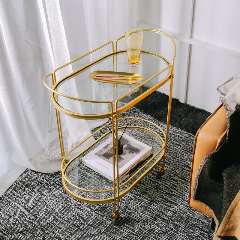 Light luxury restaurant side few carts tea table wine trolley with wheels
