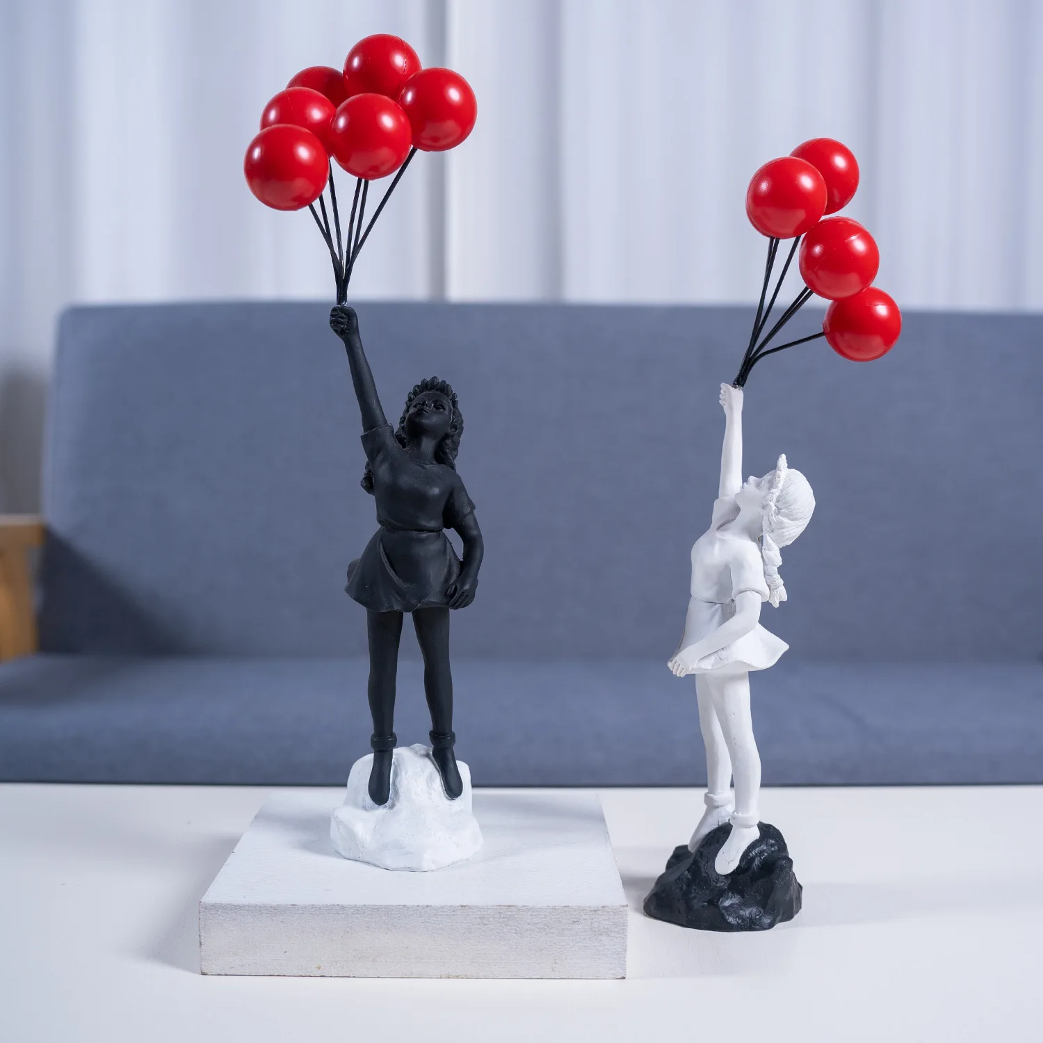 Banksy Flying Balloon Girl Figurine Home Decor  Modern Art Sculpture Resin Figure Craft Decoration  Collectible Figurine Gift