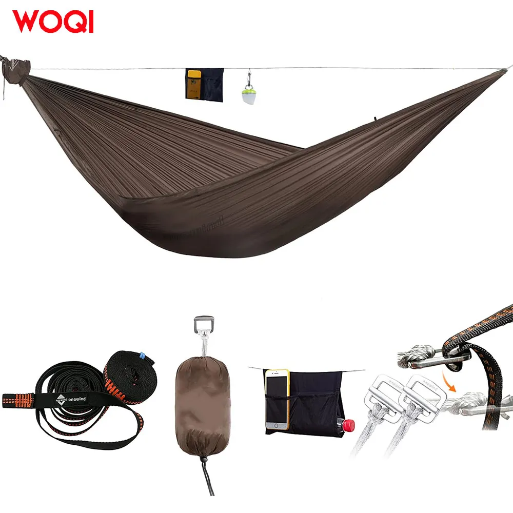 

WOQI Large Outdoor Camping Parachute Hammock Portable Single or Double Anti rollover Hammock