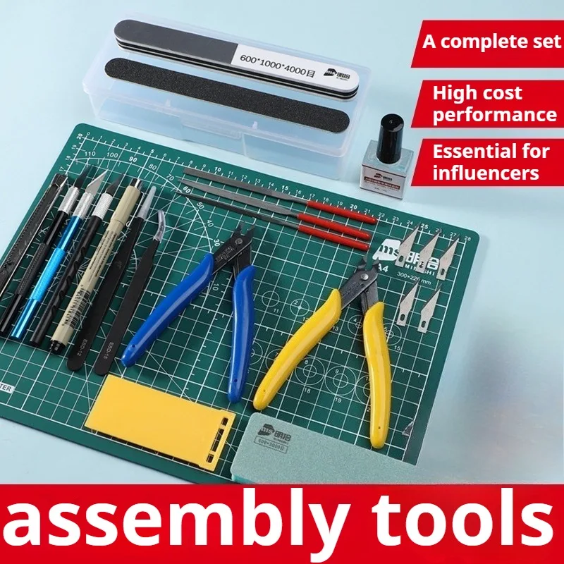 Professional Model Assembly Tool Kit New Hand Pliers Tweezers Knife Glue Accurate Assembly Multifunctional Hand Tool Sets