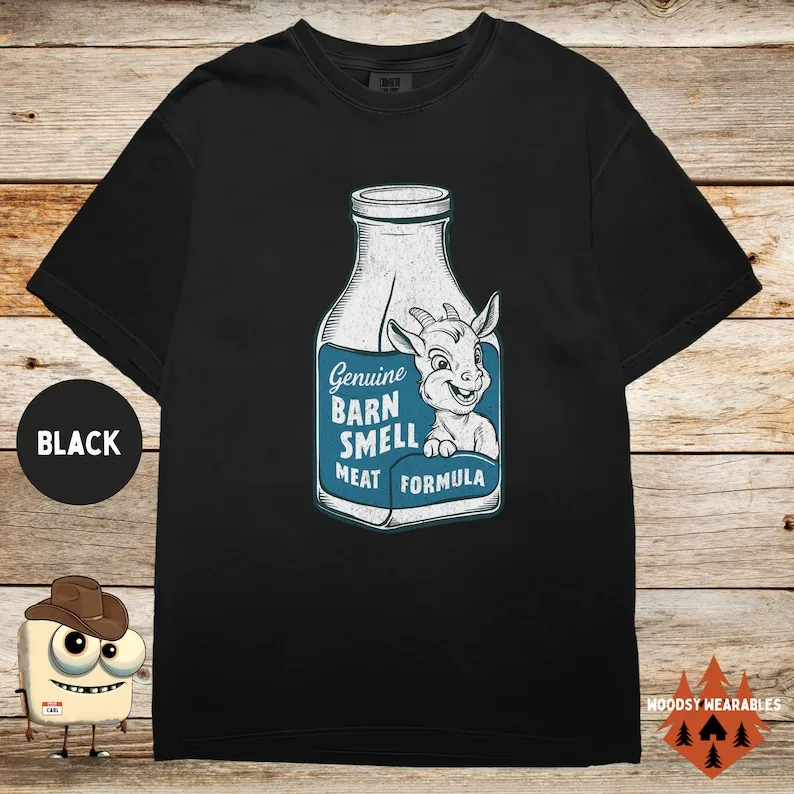 

Genuine Barn Smell T-Shirt, Vintage Goat Label Design, Comfort Colors®