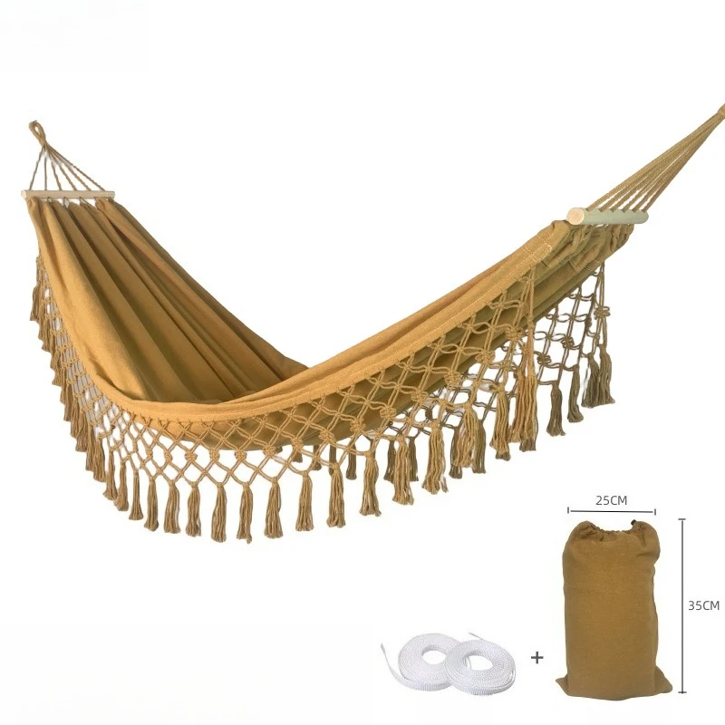 wide-tassel-print-canvas-hammock-outdoor-camping-watercolor-craft-swing-pastoral-style-beach-balcony-rocking-bed