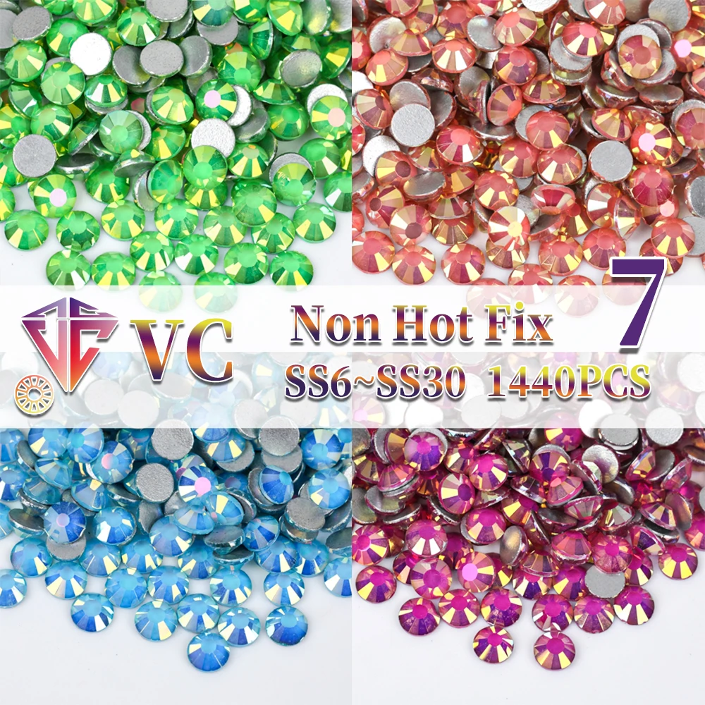 VC Quality All New Mist series Crystal Non Hotfix Rhinestones Glass Strass Iron On Stone For Nail Art Sewing & Fabric Decoretion