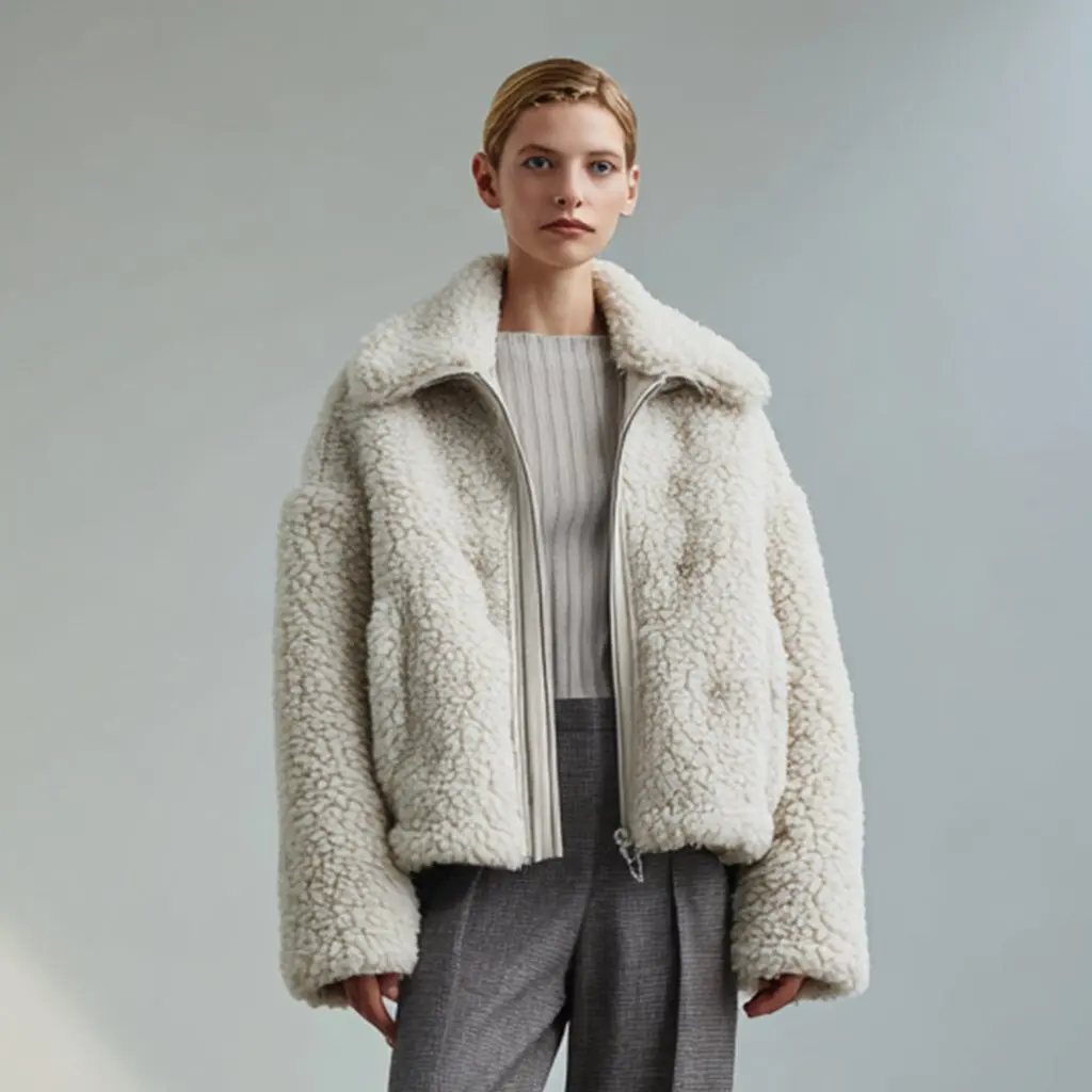 

Casual Plush Coat Winter Clothes Women's Fashion Outerwear Comfortable Soft Material No Decoration Style