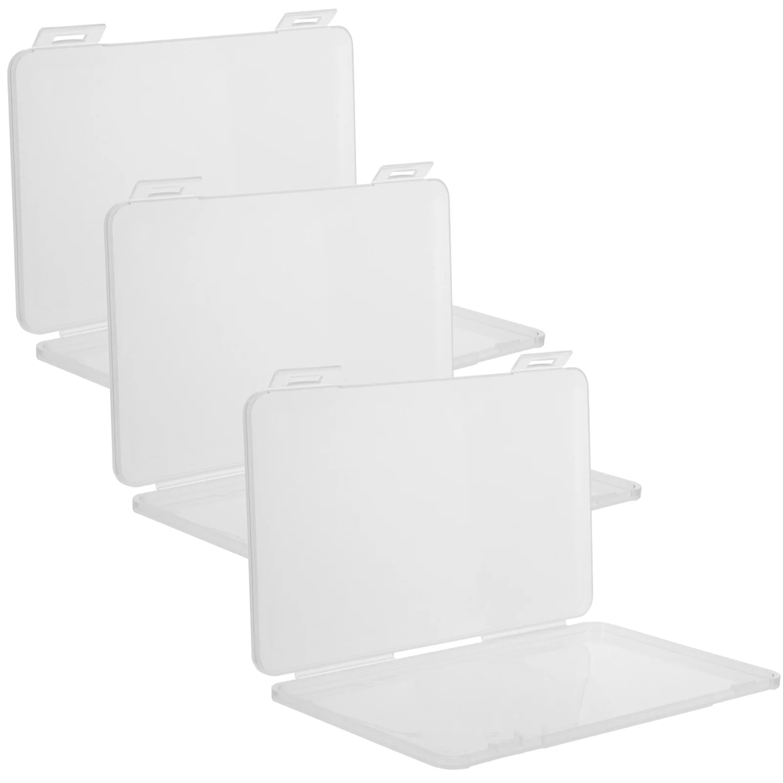 

3Pcs Id Card Storage Box High-Grade PP Material Portable Clear Case for Business Cards Photos Jewelry Small Items Organizer