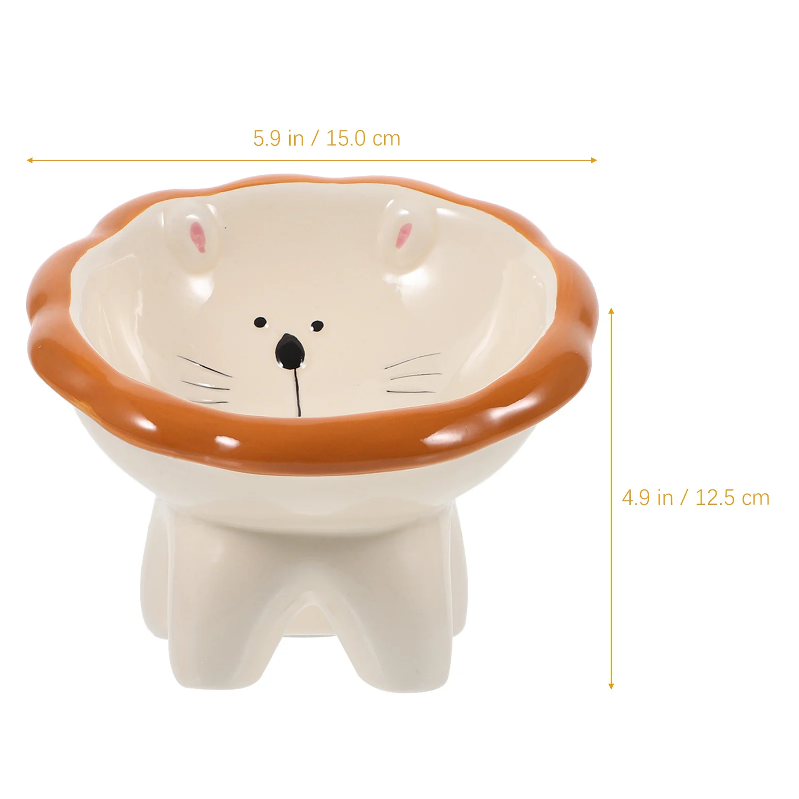 

Ceramic Cat Bowl Raised Ergonomic Design Stable Flat Bottom Cat Food and Water Bowl Set Reusable Non-Tip Pet Dishes for Indoor