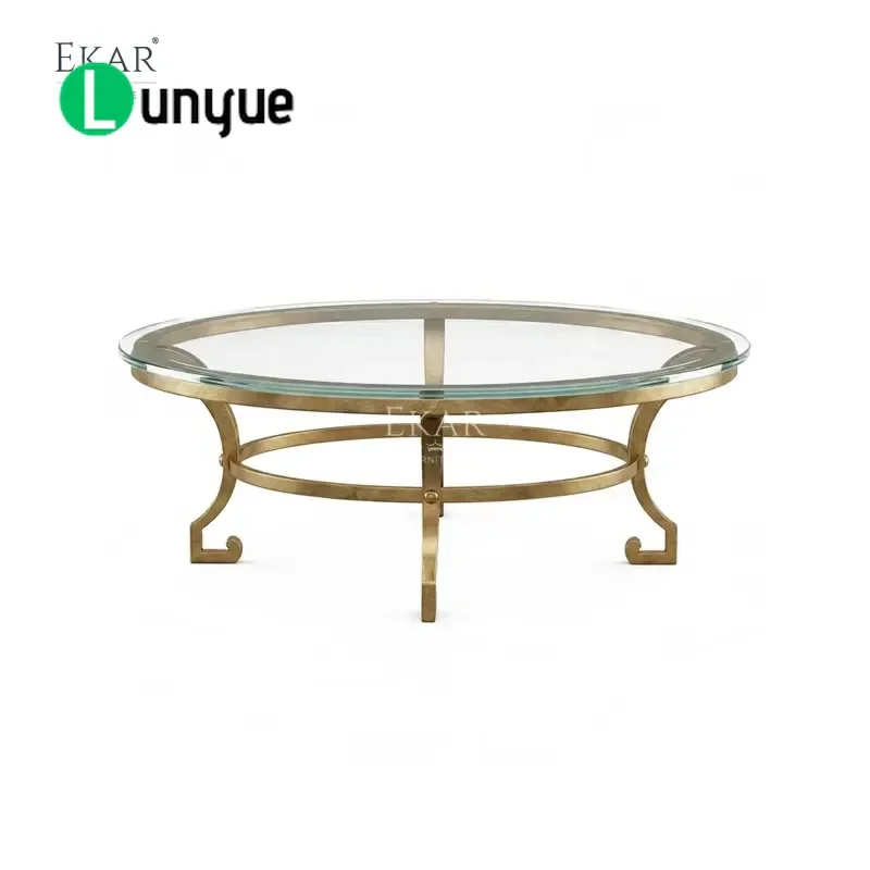 Oval Marble Coffee Table French Classic Style Living Room Center Table Elegant Furniture for Home Decor Durable Stone Top