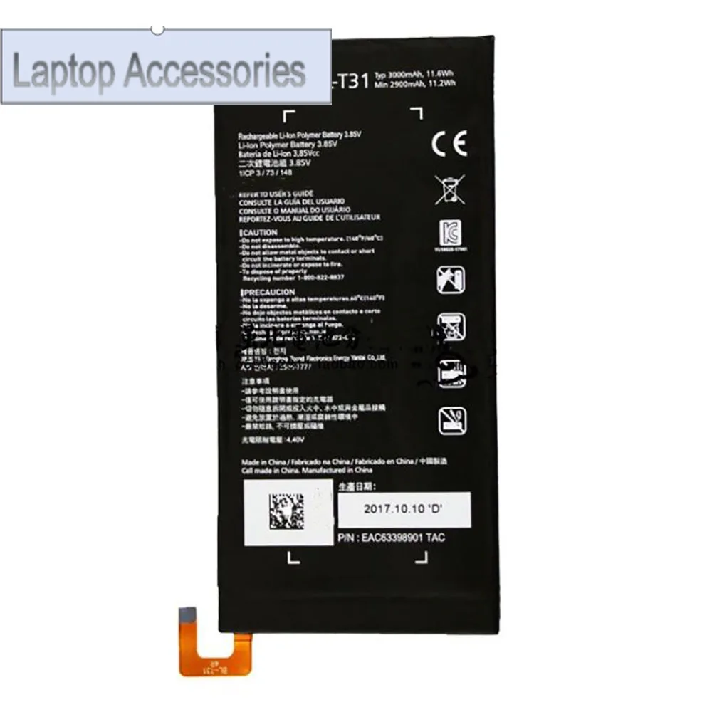 CHJ  Tablet Battery For LG Pad F2 8.0 / Pad F2 8.0g / BL-T31 EAC63398901 3.85V 3000mAh 11.5Wh