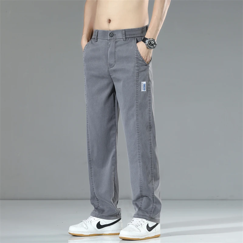 

Autumn Men's Baggy Jeans Korean New Loose Comfortable Straight Business Casual Denim Pants Men Versatile Wide-leg Denim Trousers