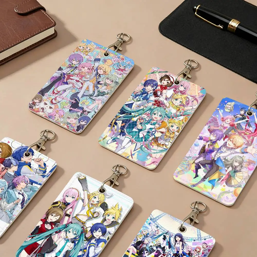 

Картхолдеры P-project Anime S-sekai из искусственной кожи, защитные чехлы для студенческих удостоверений с защитой от потери, брелок для карт доступа в кампус