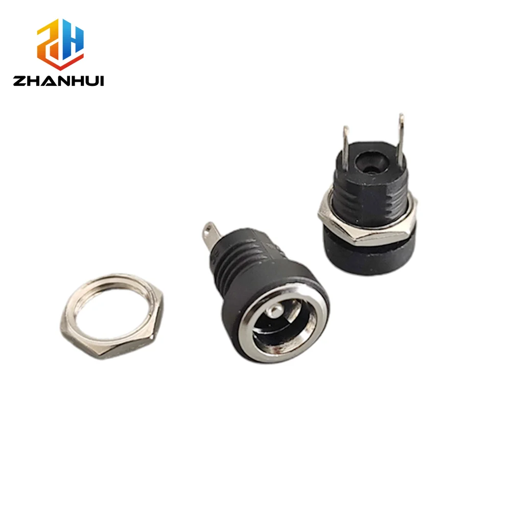 5/10pcs DC-022B DC Power Female Socket 3.5x1.3mm 5.5x2.1mm 5.5*2.5mm 2Pin Jack Hole Panel Mount Connector Adapter image 5