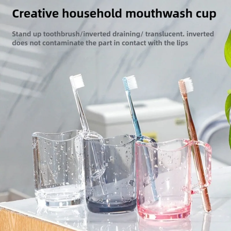 Copo de escova de dentes demon slayer, copo de plástico para enxaguatório bucal com suporte, copo transparente para gargarejo, lavagem da boca, acessórios de banheiro para casa