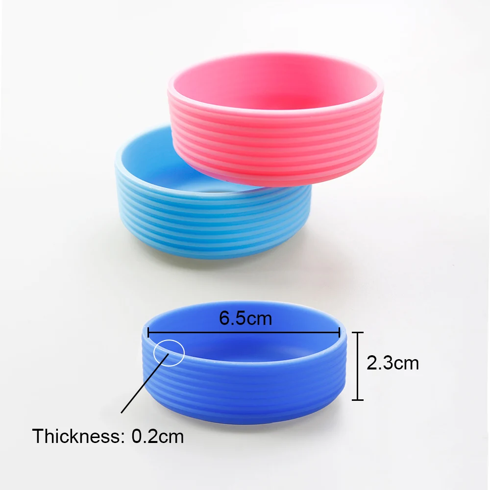 16 Colors 6.5CM Threaded Silicone Cup Bottom Cover 65MM Cup Holder Thermos Cup Base Protective Case Silicone Bottom Cover