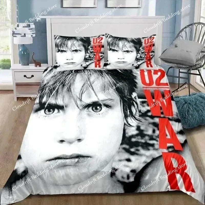 3D Printing Rock U2 Band Bedding Set Duvet Cover Bed Set Quilt Cover Pillowcase Comforter king Queen Size Boys Adult Bedding Set 5